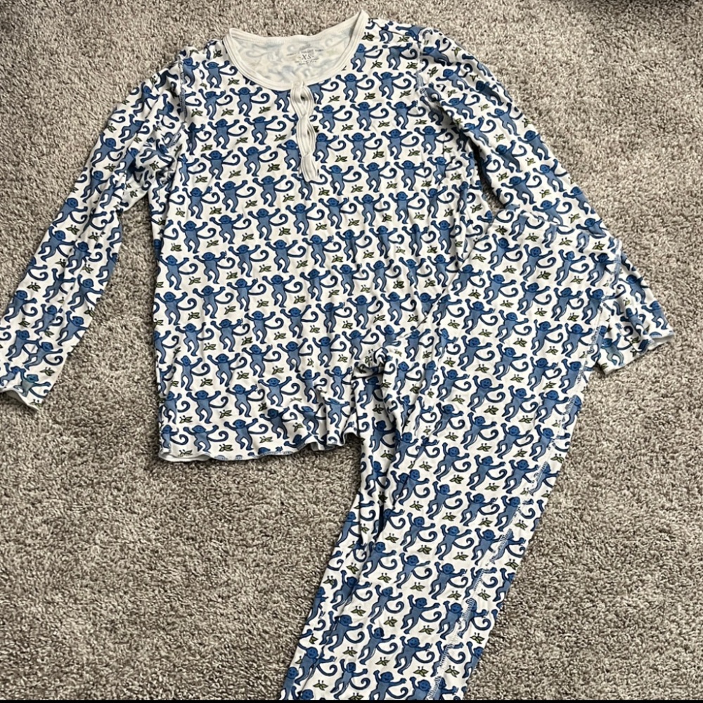 Roberta Roller Rabbit Blue Monkey Print Pajama Set - Picture 4 of 4